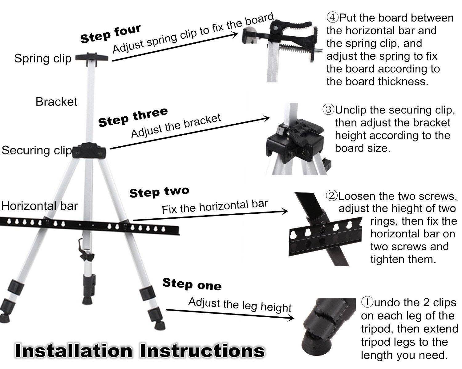 Ohuhu Artist Easel Aluminum Field Stand with Bag for Table-Top/Floor 2-Pack Art