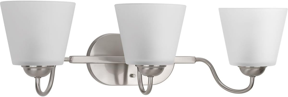 Progress Lighting P2129-09 Traditional/Casual 3-100W Med Bath Bracket, Brushed Nickel