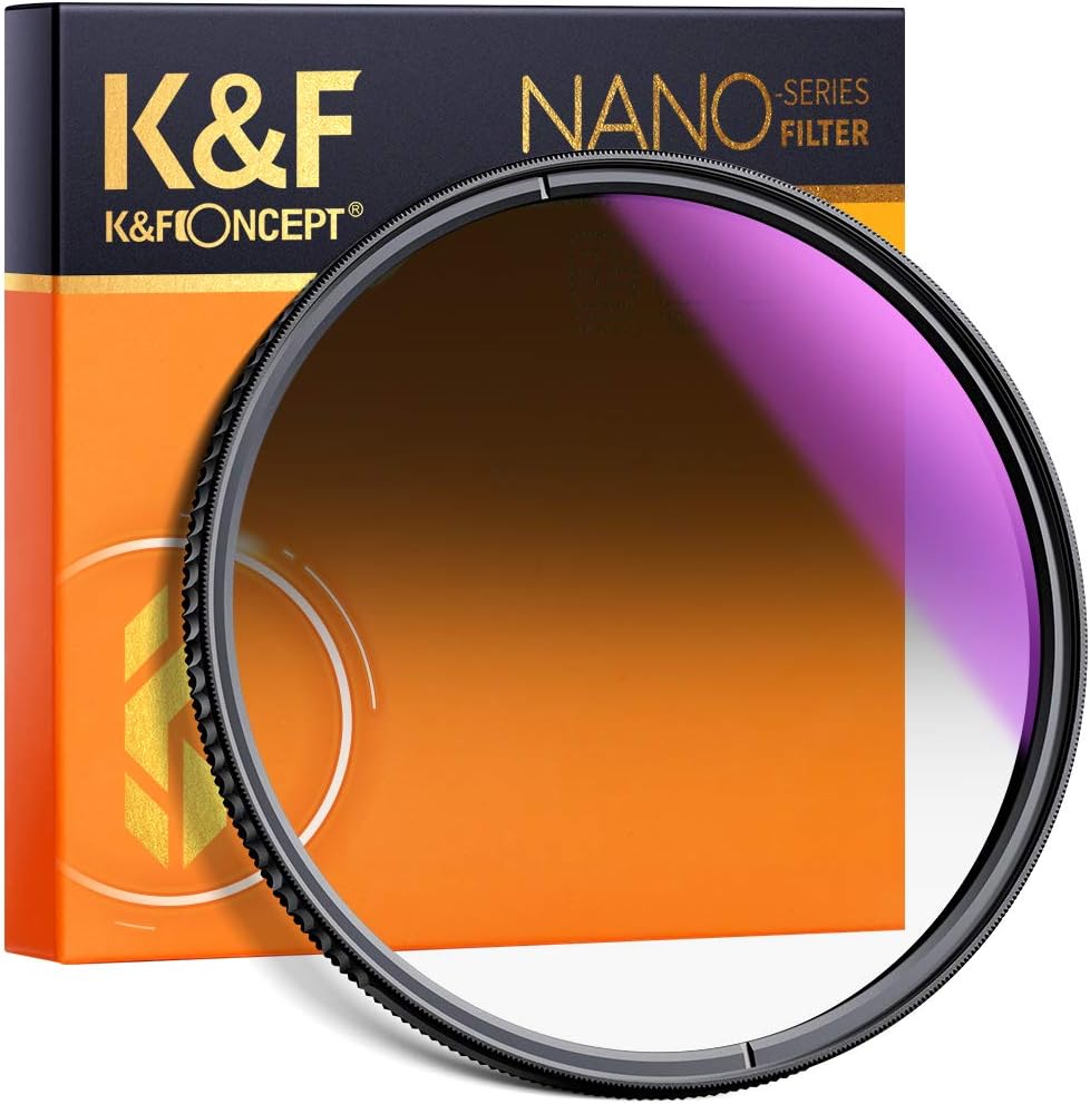 K&F Concept 82mm HD Soft GND8 Lens Filter, 3 Stop (0.9) Soft Graduated Neutral Density Filter with Waterproof/Scratch Resistant/Anti-reflectivity Blue Coating for Camera Lens Pack of 2