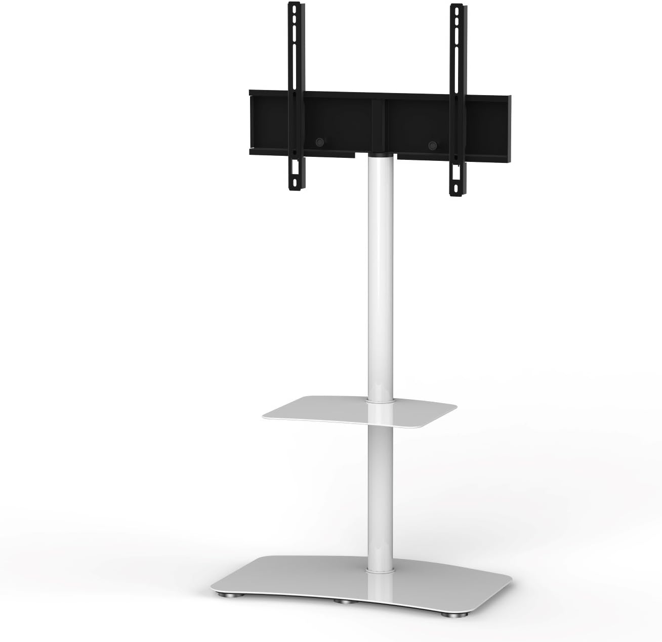 SONOROUS PL-2810 Modern TV Floor Stand Mount/Bracket with Tempered Glass Shelf for Sizes up to 65