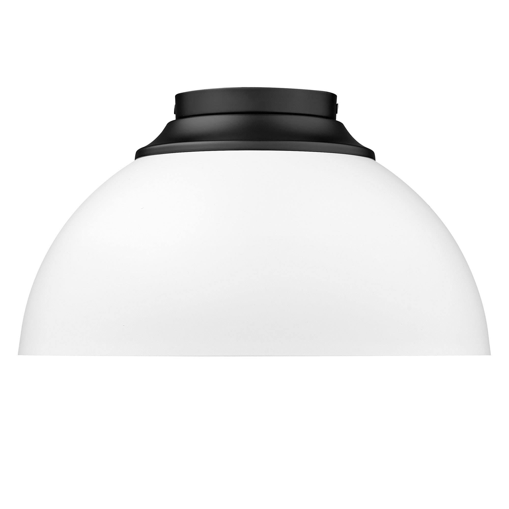 Golden Lighting 6956-FM Blk-wht Zoey Flush Mount Matte Black