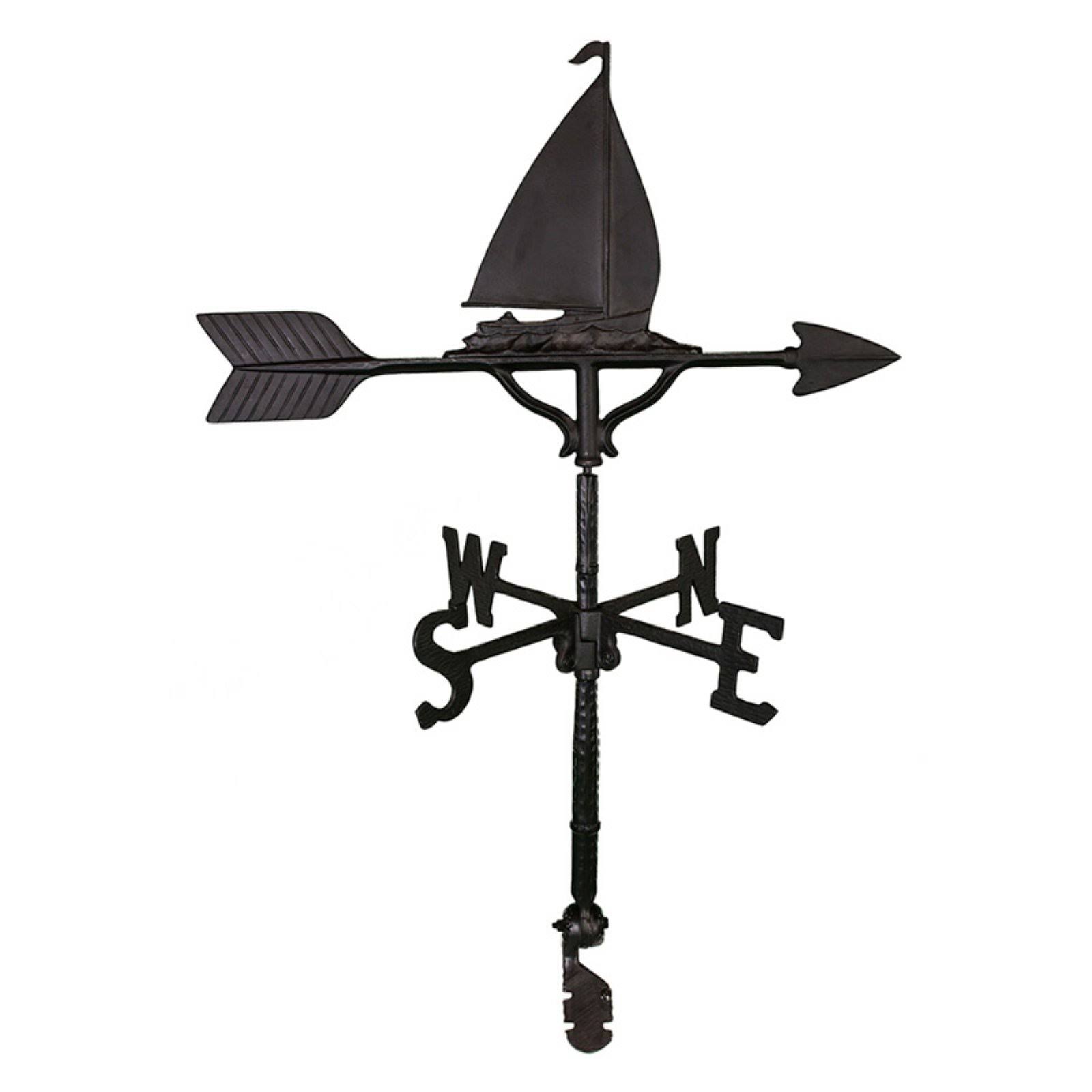 Montague Metal Products Sailboat Weathervane - Color: Black