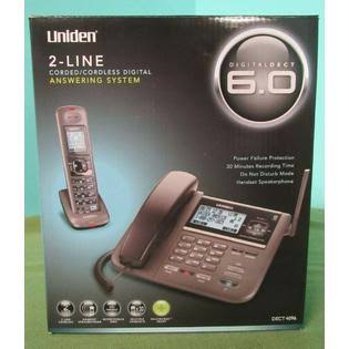 Uniden Black 1.9Ghz Two-Line Corded / Cordless Telephone Answering System New DECT4096