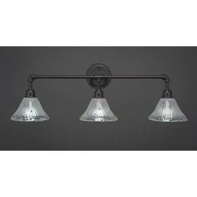 Clairmont 3-Light Bell Shape Vanity Light Beachcrest Home Finish: Dark Granite