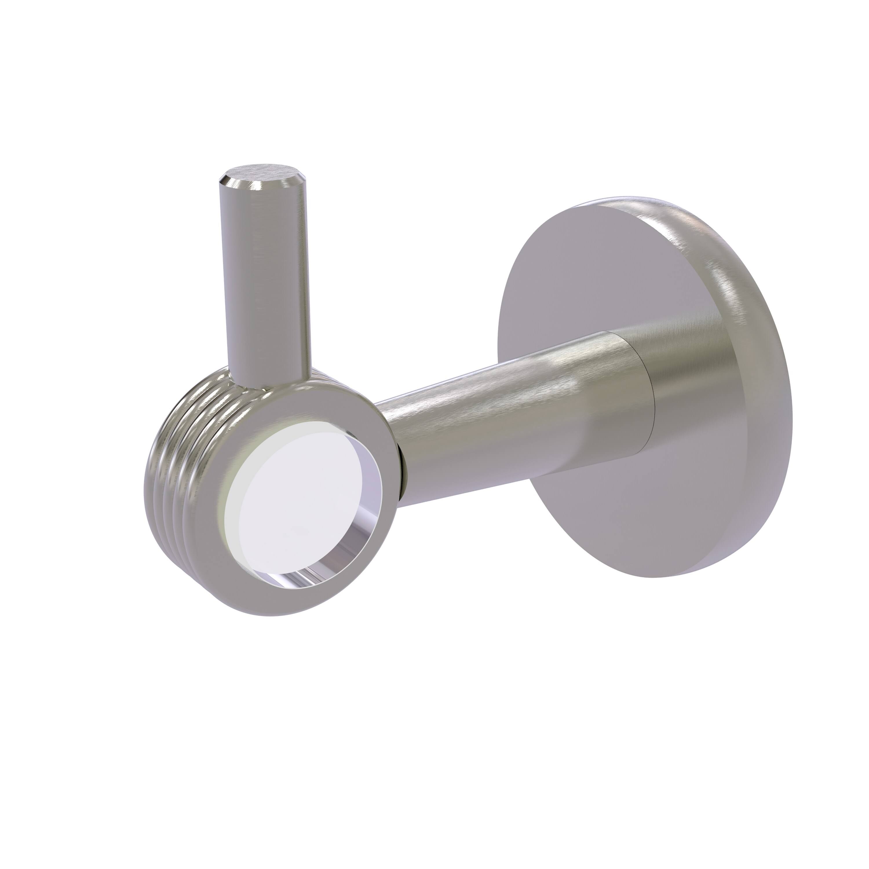 Allied Brass CV-20G-SN Clearview Collection Robe Hook with Groovy Accents Satin Nickel
