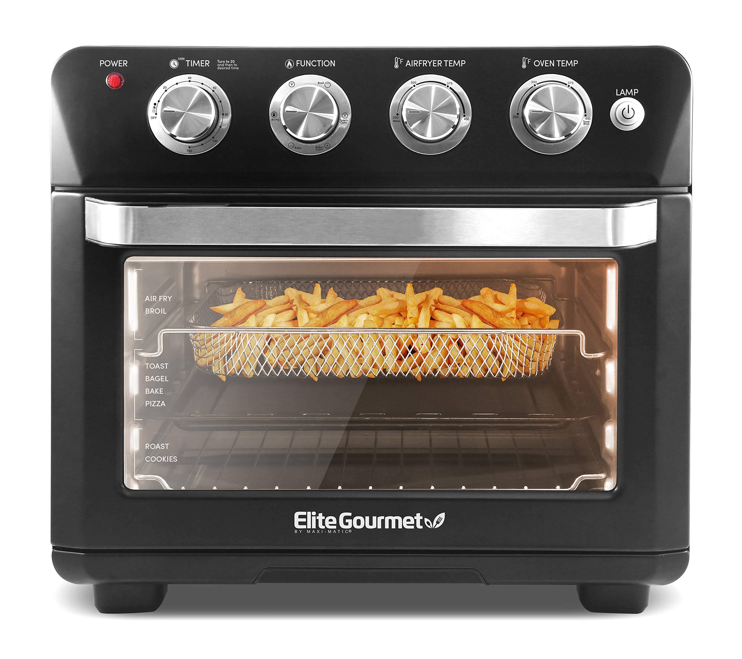 Elite Gourmet Deluxe 25L Air Fryer Oven (Black)