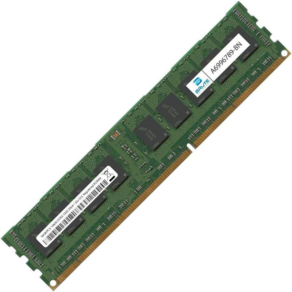 Brute Networks A6996789-BN - 16GB PC3-10600 DDR3-1333Mhz 2Rx4 1.35v ECC Registered RDIMM (Equivalent to OEM PN # A6996789) Pack of 2