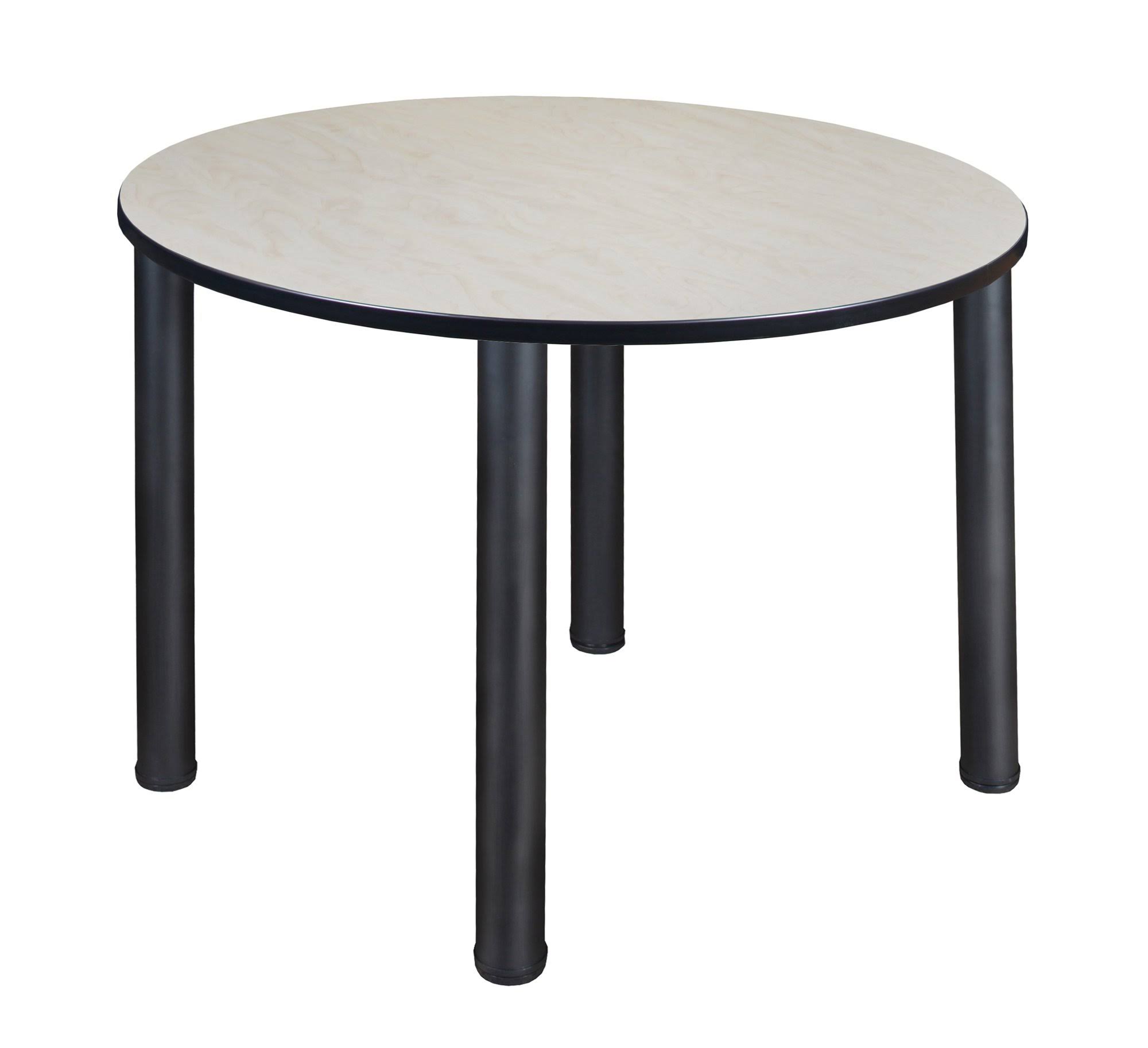 Regency Kee 48x22 Round Breakroom Table- Maple/ Black
