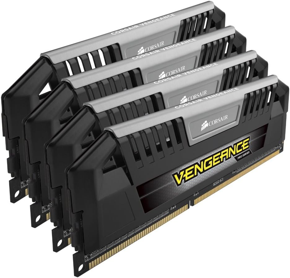 Corsair CMY32GX3M4A1600C9 Vengeance Pro 32GB (4x8GB) DDR3 1600 MHz (PC3 12800) Desktop 1.5V, Black Pack of 2