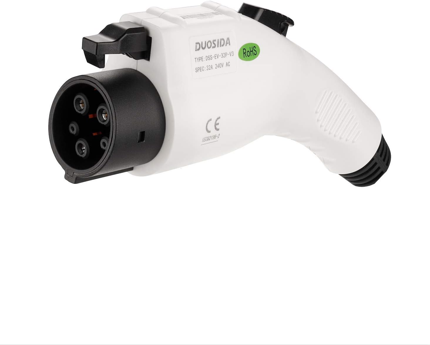 EV + Electric Car Charger Replacement Plug - 32 Amp SAE J1772 Plug Connector Charger Nozzle - EVSE Level 2 Charging Station Accessories - CE, TUV