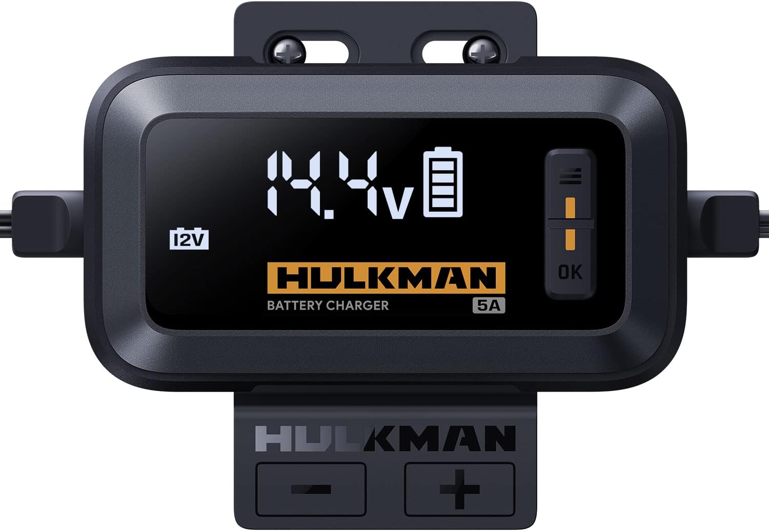HULKMAN Sigma 5 Amp All-Around AI Car Battery Charger and Maintainer for 6V/12V Battery with LED Screen Trickle Charger and Desulfator for Lead-Acid and Lithium-ion Battery for Car SUV and More