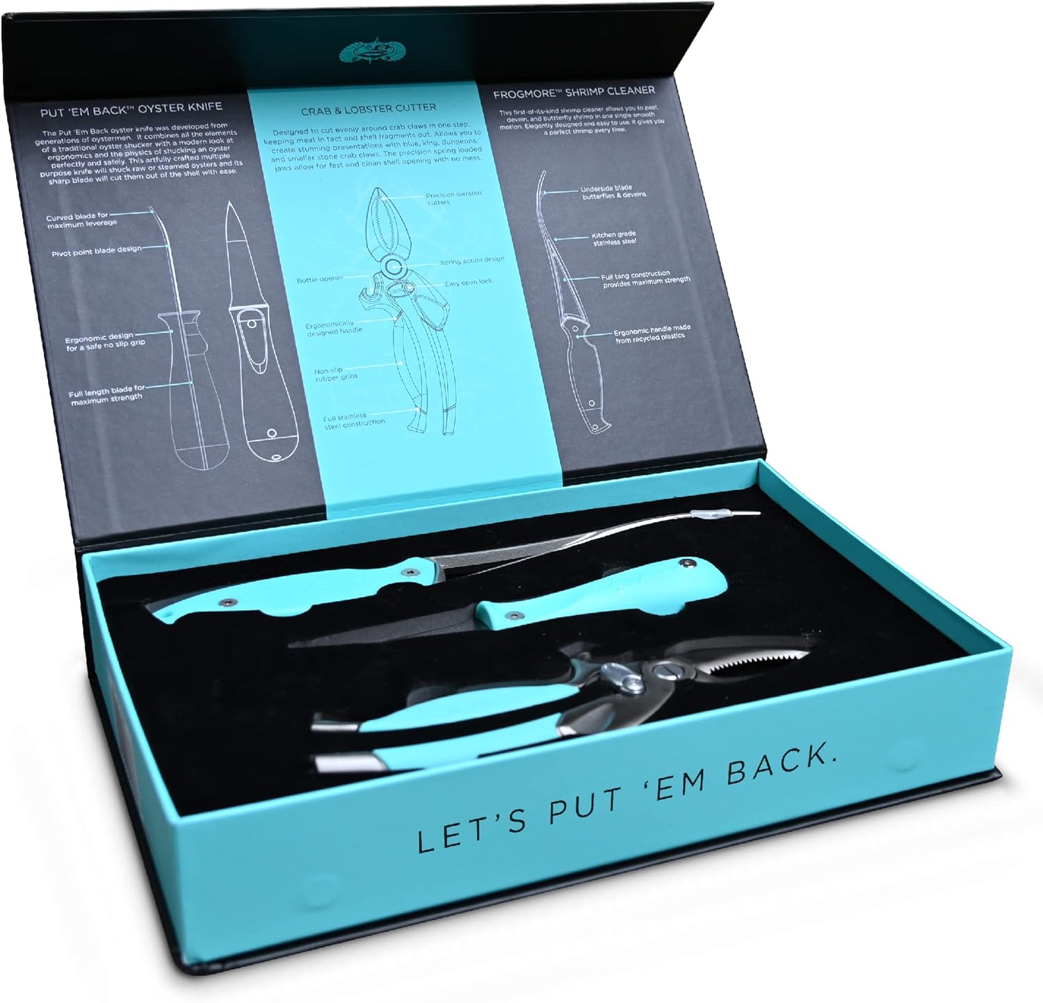 Coastal Kitchen Collection - Includes Crab Cracker, Shrimp Deveiner, and Oyster Knife &ndash; by Toadfish Outfitters