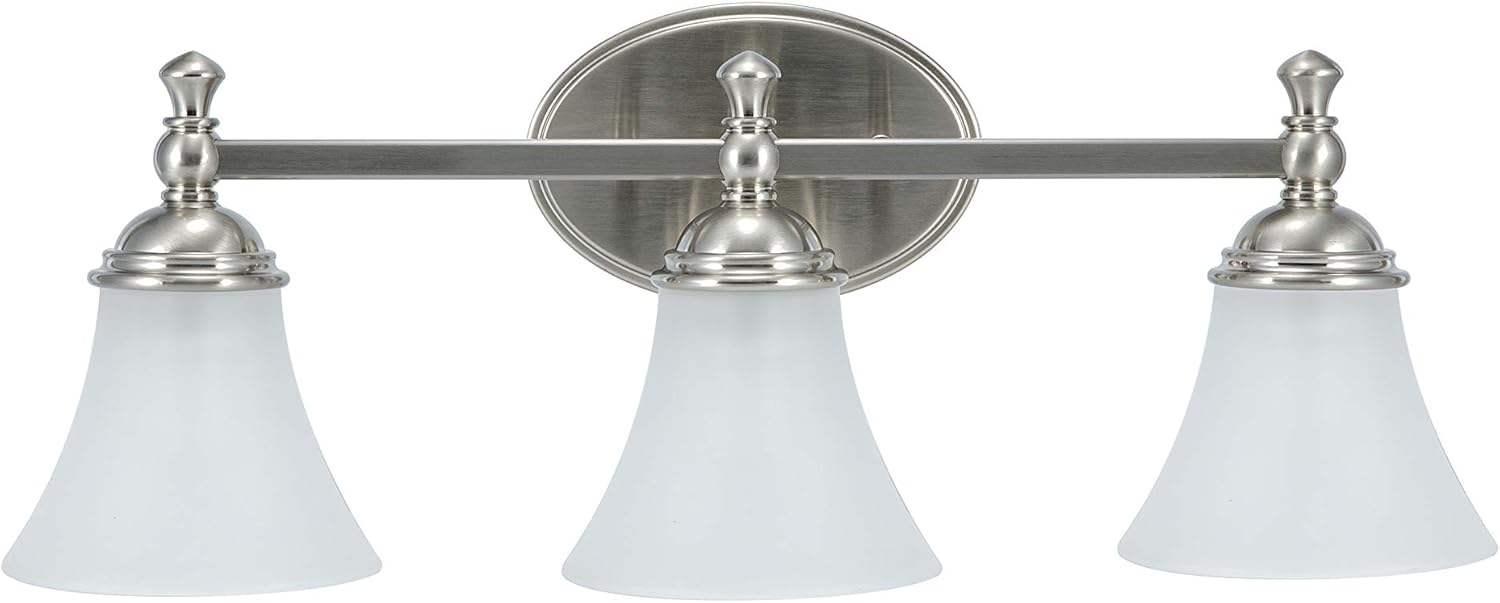 LIT-PaTH 3 Light Bathroom Vanity Light Fixture, Wall Sconce, E26 Base 60W Max for Each, Plating Nickel Finish, Bulbs not Included