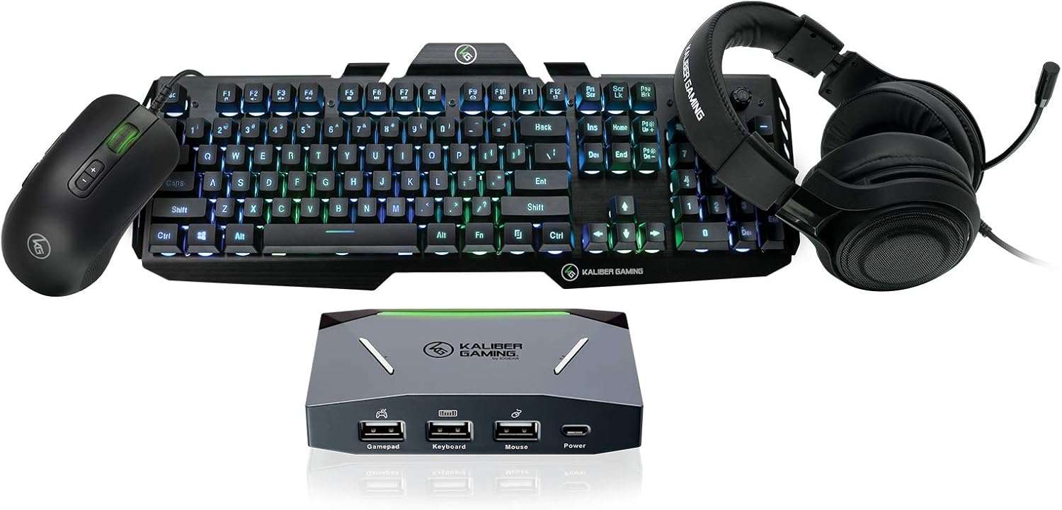 IOGEAR KeyMander 2 Keyboard/Mouse Adapter Plus Controller Crossover- GE1337P2, Black