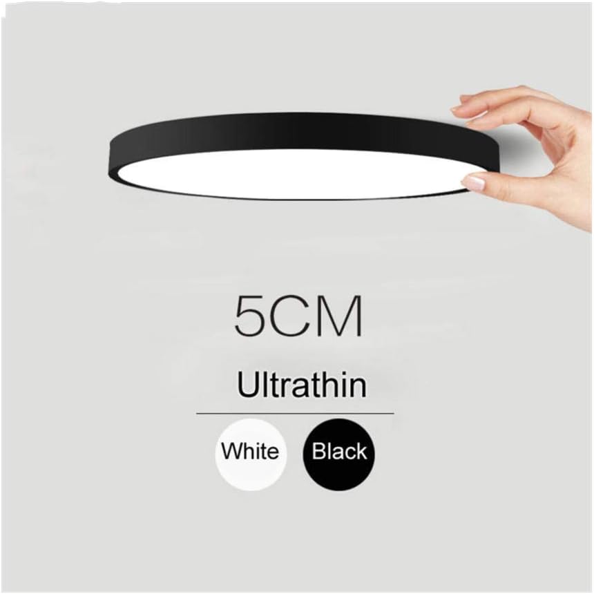 KMMK Decorative Chandelier, Ceiling Lamp,Led Ceiling Light, Lighting Fixture, Living Room Bedroom Kitchen Surface, Embedded Remote Control,White Cool White,Black,Warm White