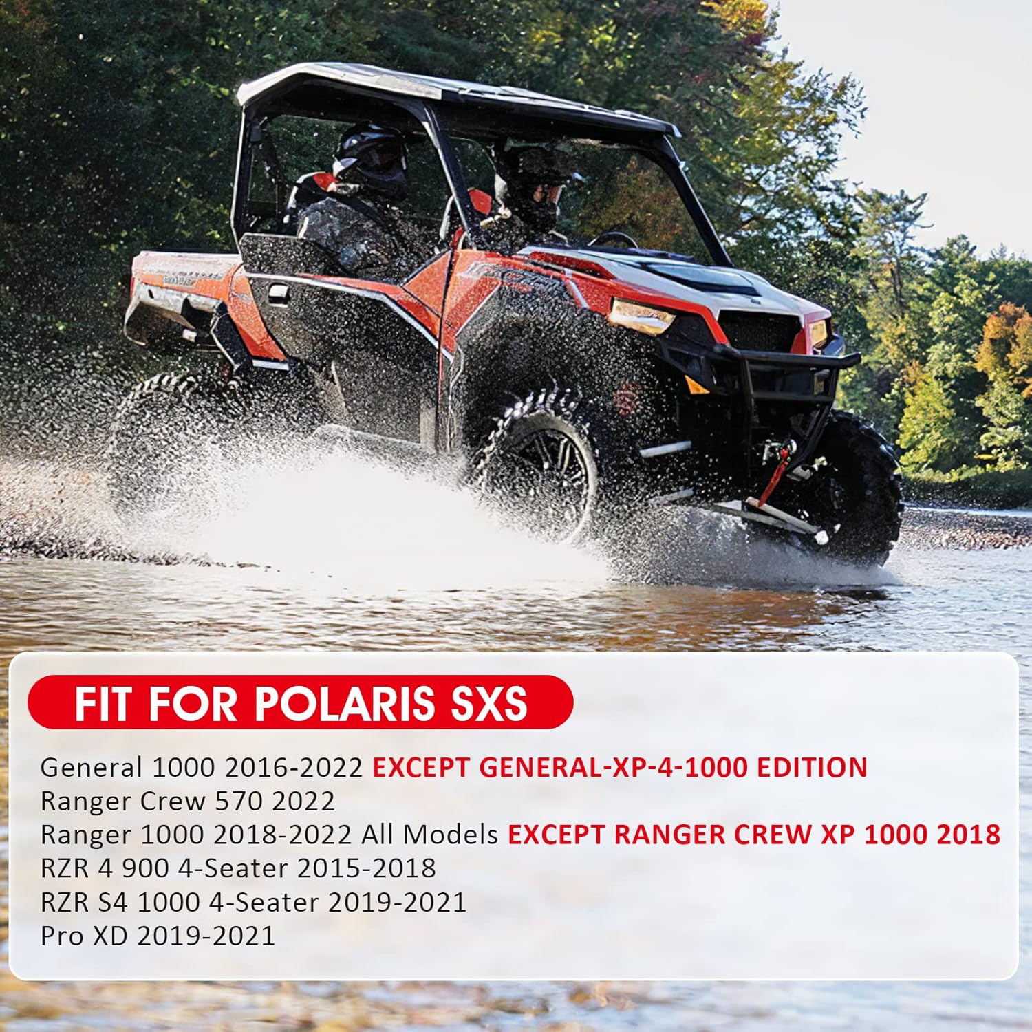 Front & Rear Brake Pads Sintered for Polaris General-1000 RZR-4-900 RZR-S4-1000 Ranger-1000 Pro-XD Ranger-Crew-570, OEM# 2203747 2208933 2205949 2203318 Pack of 2