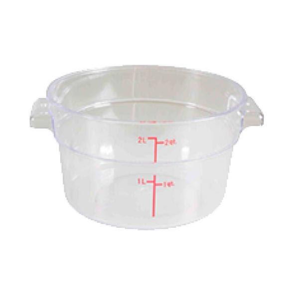 2 qt Round Food Storage Container, PC, Clear,12 Packs