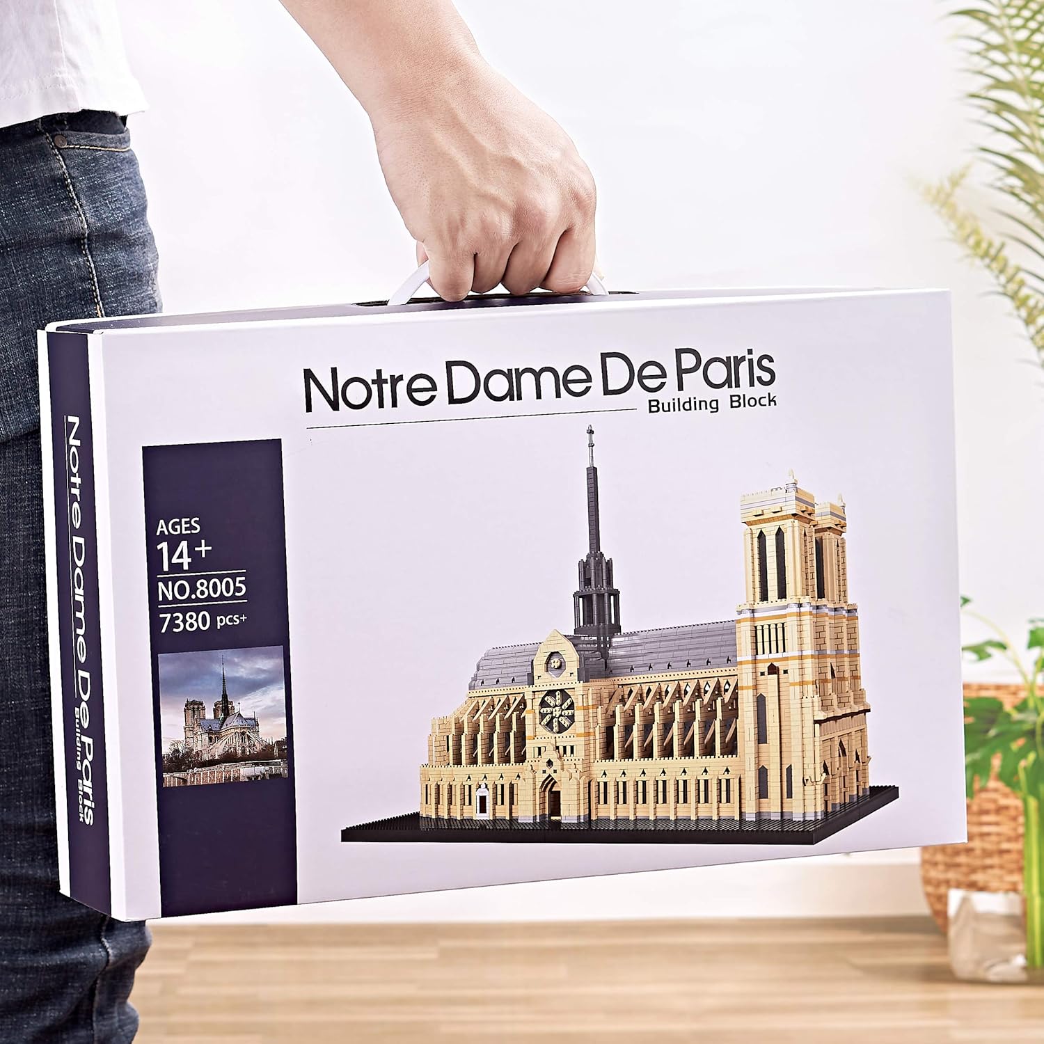 DAFDAG Big Architecture Model Kits Notre Dame Micro Blocks 7380 Pieces Paris Model Building Kit, Creative Building Set for Adults, Gift for Kids（ with Color Gift Package）