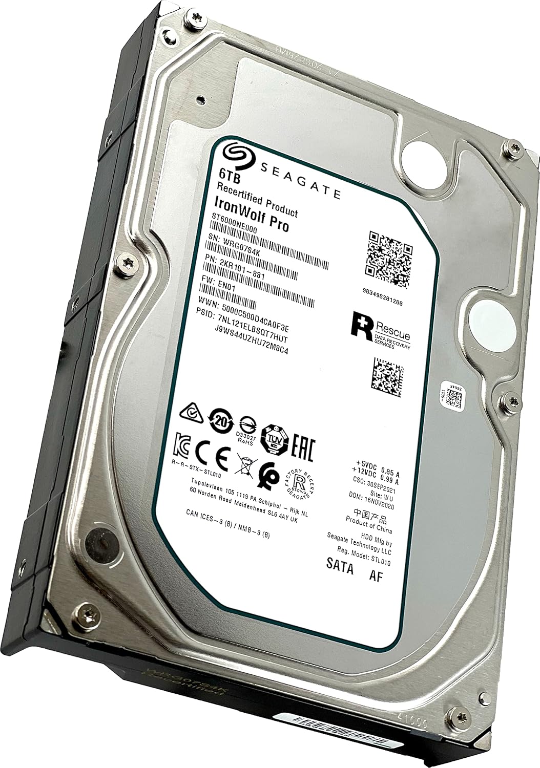 Seagate IronWolf Pro 6TB 7200 RPM SATA 6Gb/s 512e 256MB Cache 3.5-Inch NAS Server CMR Hard Drive - ST6000NE000 (Renewed)