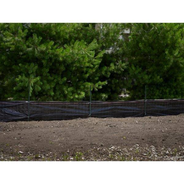 Mutual Industries 4 ft. x 100 ft. Black Wire Backed Silt Fence