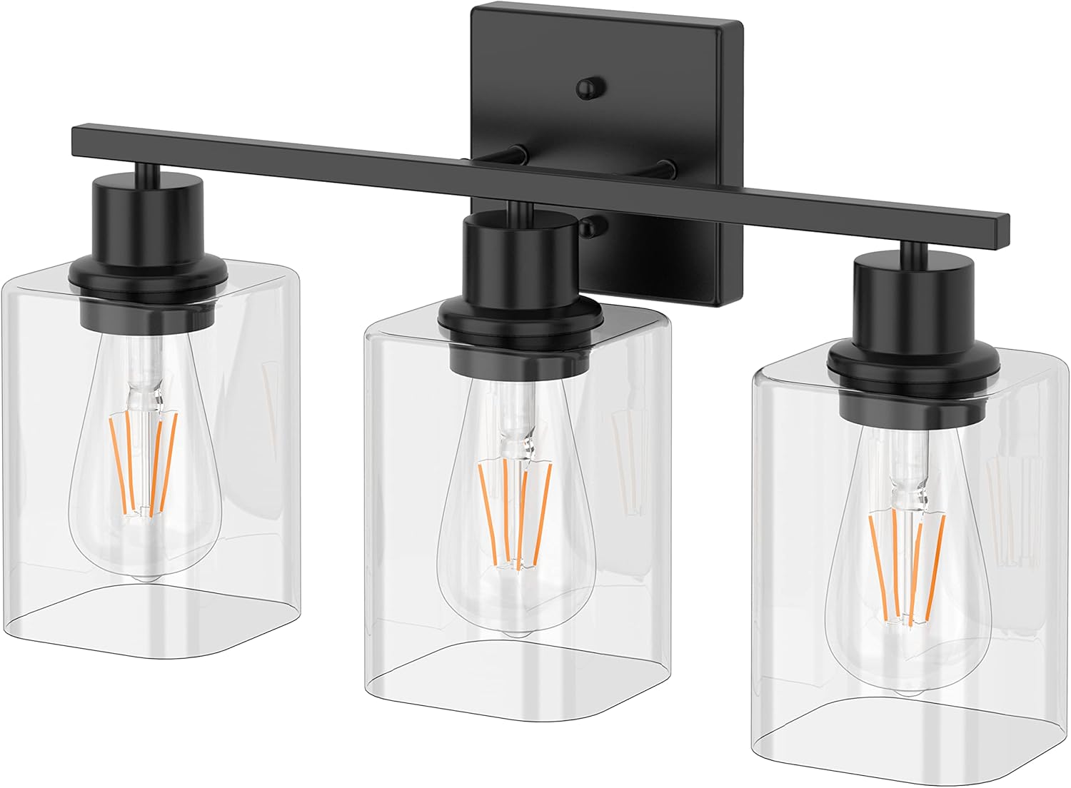 Danshinro Bathroom Black Wall Sconce,Modern Black Vanity Light- UL Certified 3 Light Bathroom Vanity Light Wall Mounted,Matte Black Bathroom Light Fixture,18 inch Modern Bathroom Lights Over Mirror