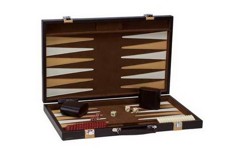 CHH 18x22 Backgammon Set, Brown u0026 Tan