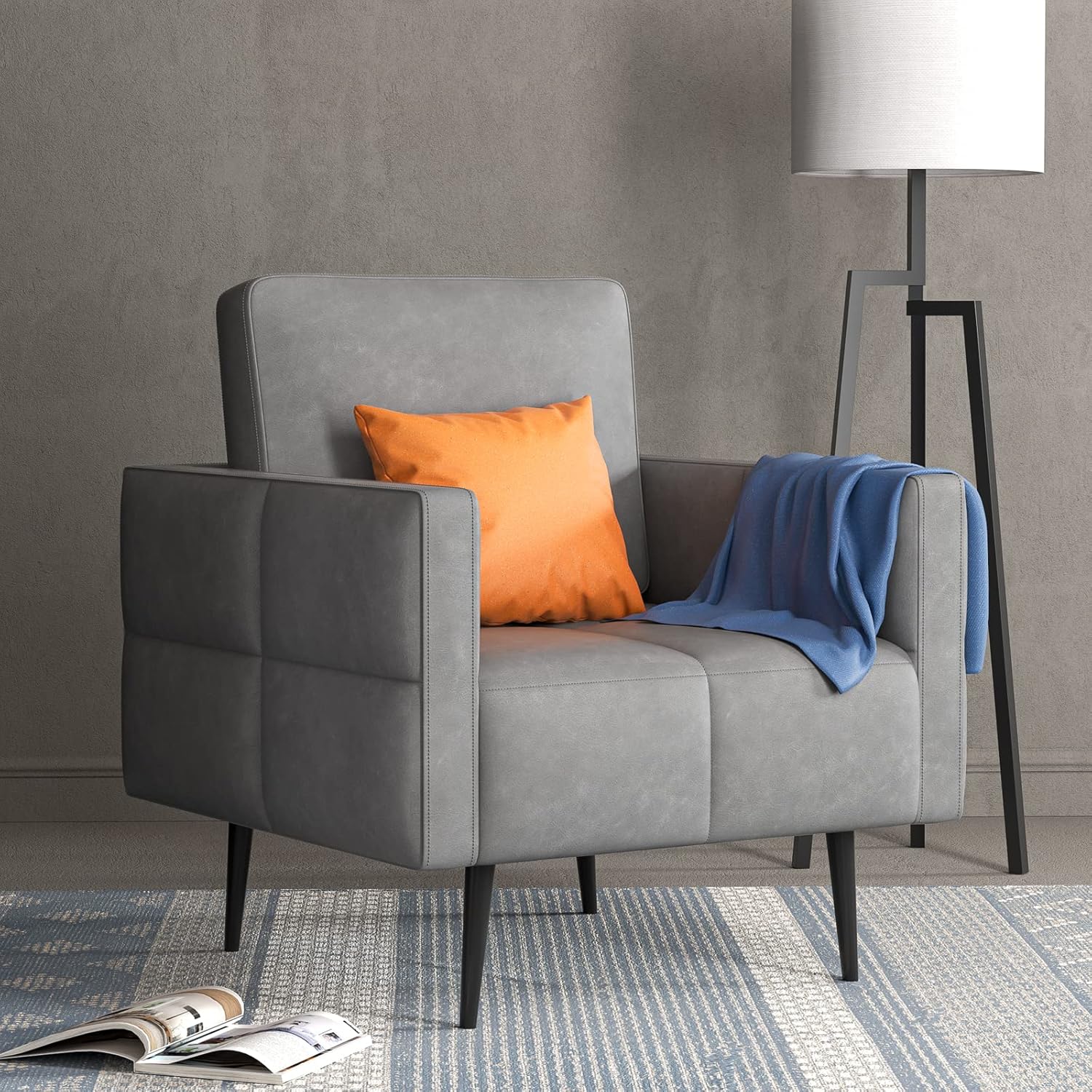 Soft Shell Living Room Chair, Accent Chairs Green, Vintage Fabric, Armchair, Modern Chair, Army Green