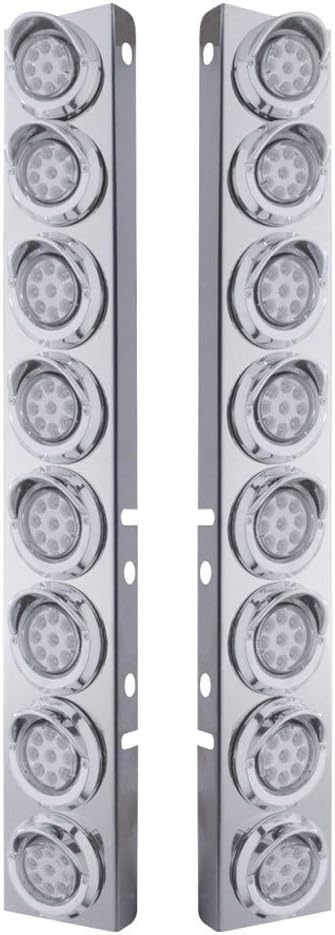 United Pacific 33603 PB SS Front Air Cleaner Bracket w/16X 9 LED 2