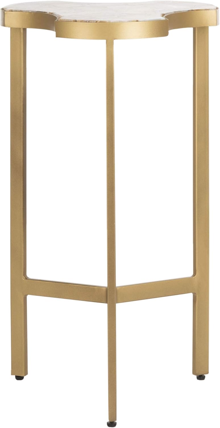 Safavieh Home Suki White and Gold Agate Tripod Accent Table