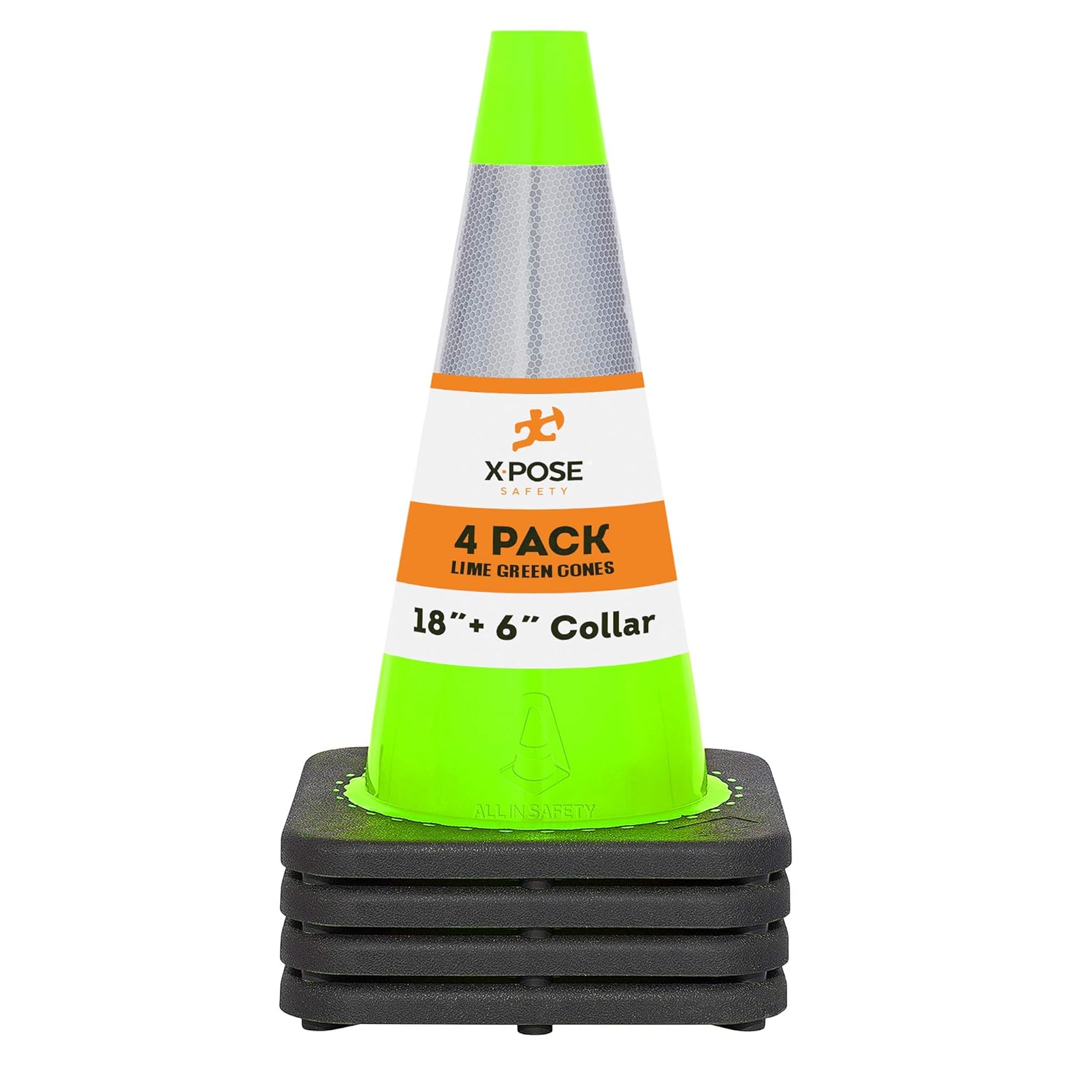 18” Lime Green Traffic Cone - 6