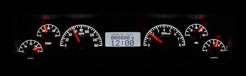 Dakota Digital VHX-69C-NOV-S-W VHX System Silver Alloy Style Face White Display Chevrolet Nova 1969-1976