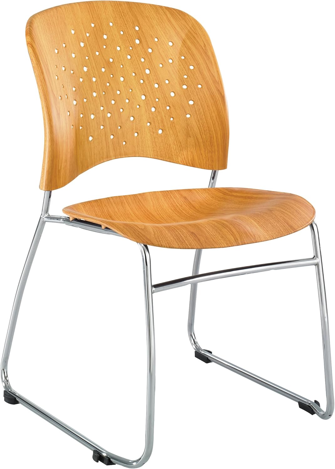 Safco Products 6810MH Reve Guest Chair Sled Base with Round Back, Mahogany