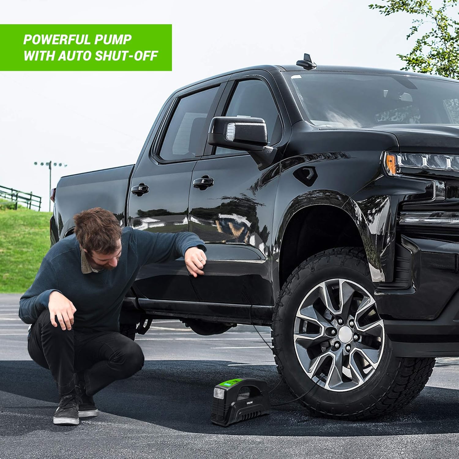 Electric Air Compressor Tire Inflator AC/DC Portable for Car &ndash; DC 12V, Home &ndash; AC 110V, Upscale, with Digital Pressure Gauge, Air Pump for Car Tires, Motorcycle, Bike, Basketball and More