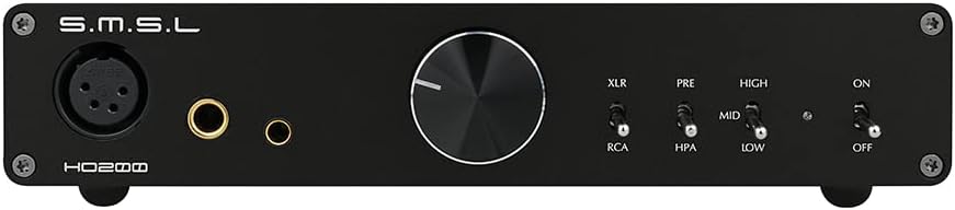 SMSL HO200 Hi-Res Balanced Headphone Amplifier Low Noise 4 x PLFC RCA/XLR Input 6.35mm 4.4mm XLR Balanced Output HiFi Preamp Headphone Amplifiers with High Mid Low Gain Control for DAC AO200