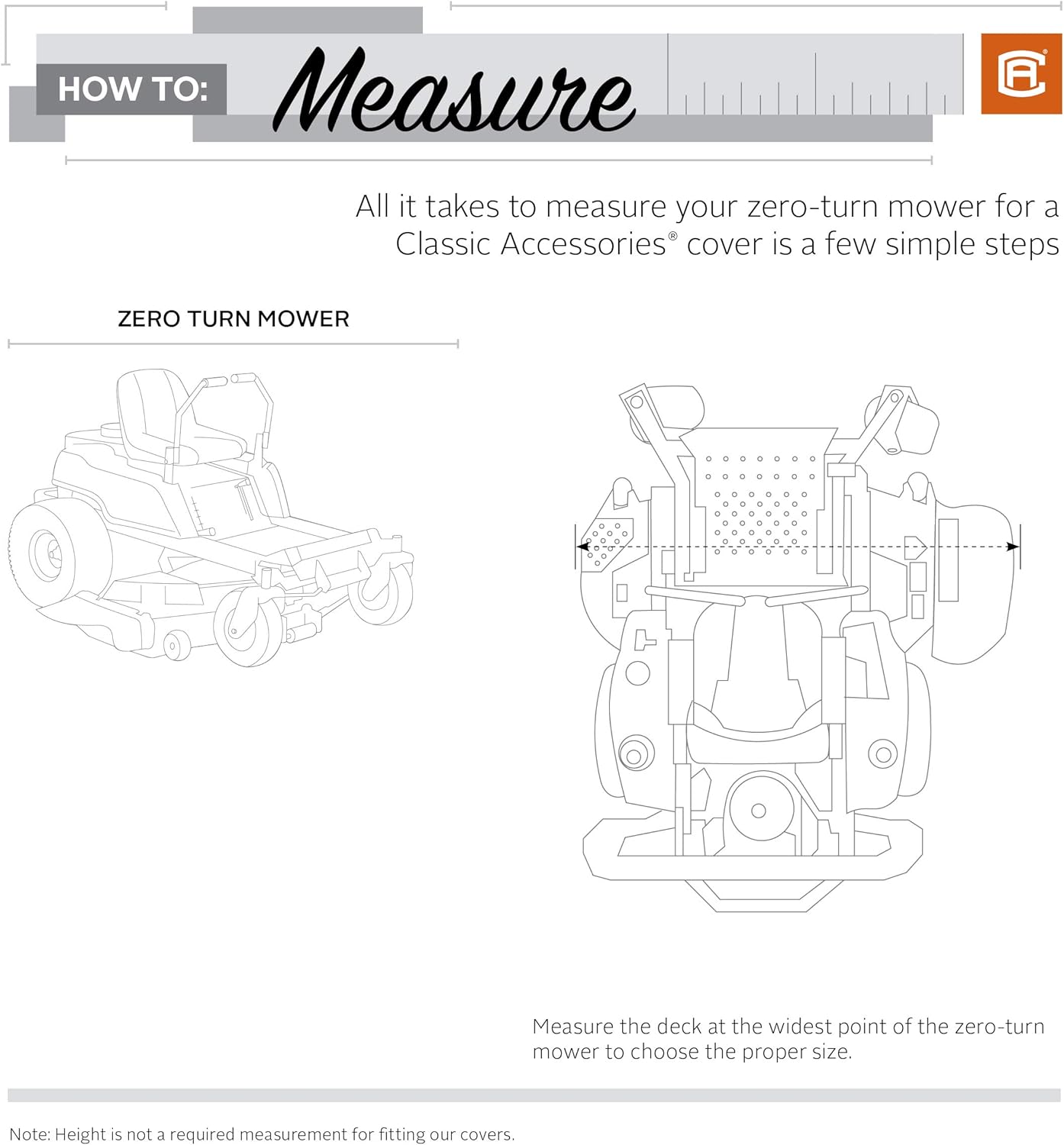 Classic Accessories StormPro Waterproof Heavy-Duty Zero Turn Mower Cover, Fits mowers with decks up to 50 in Pack of 2