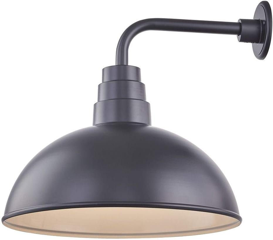 Black Gooseneck Barn Light with 18