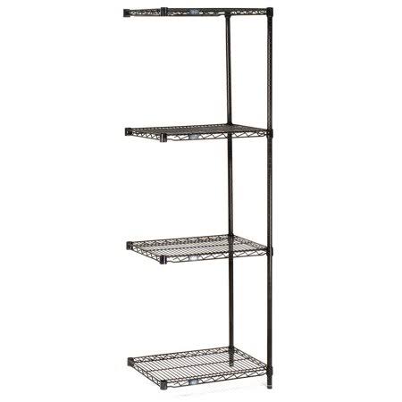 Nexel Black Epoxy Wire Shelving Add-On 48x22W x 24x22D x 63x22H A24486B