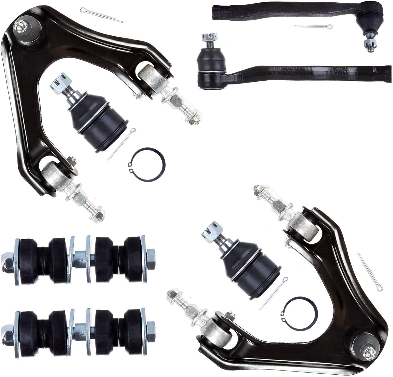SCITOO 8pcs Front Suspension Kit - 2 Upper Control Arm 2 Lower Ball Joints 2 Outer Tie Rod End 2 Sway Bar Link Kit For 1994-1998 For Honda For Accord For Odyssey 1997-1999 For Acura CL For Isuzu Oasis