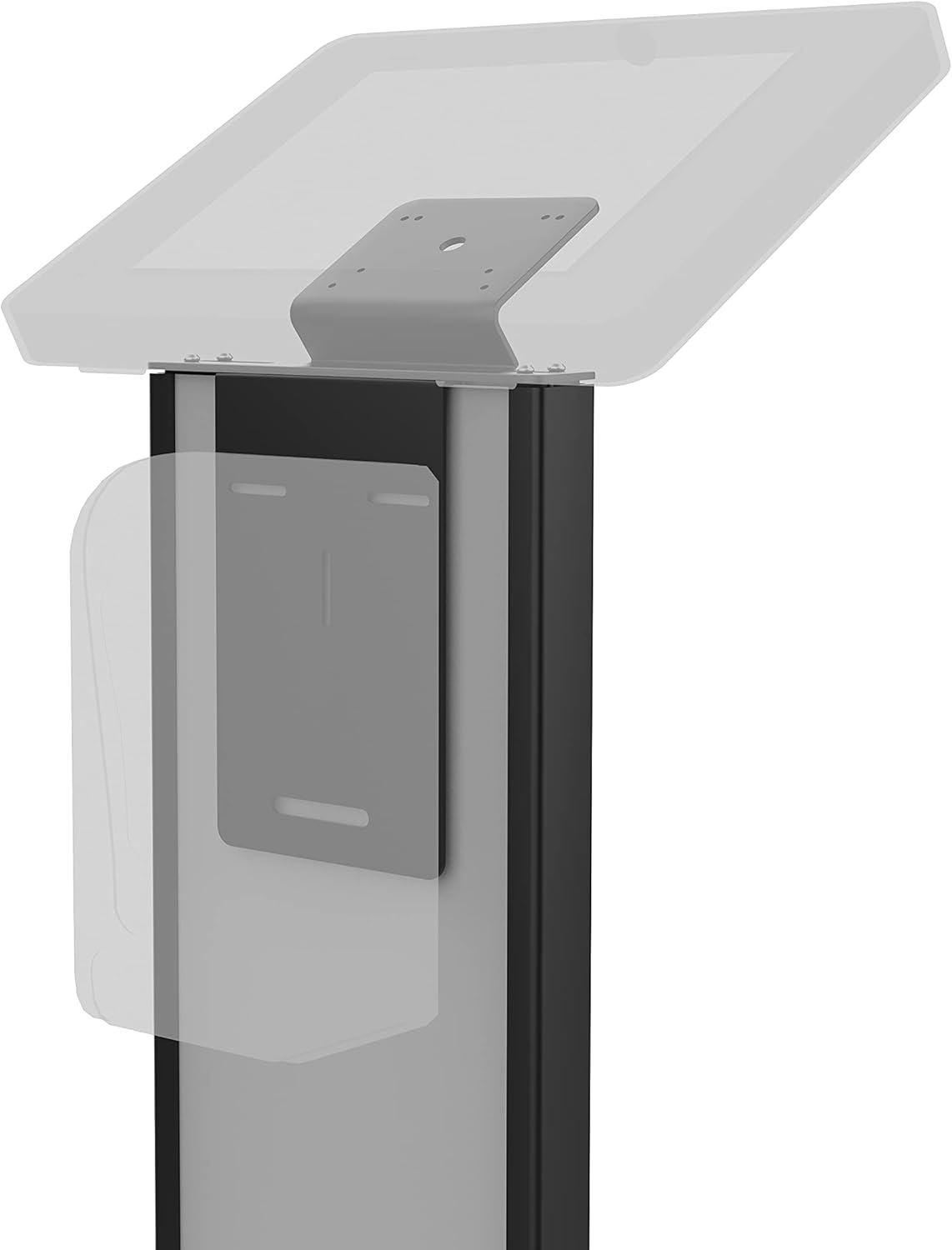 Premium Floor Stand - CTA Kiosk with Graphic Slots and VESA Plate for Kitting - Compatible with CTA's Paragon Enclosures and Other VESA-Mount Device Holders - Black (ADD-PARAFSV)