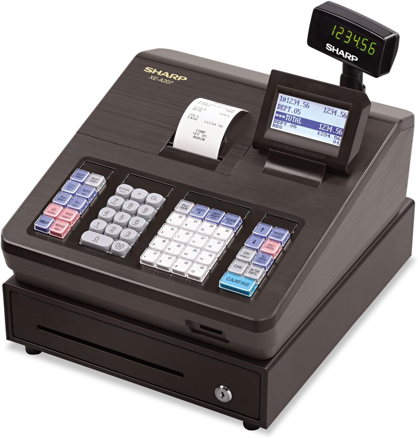 Sharp XE-A207 Cash Register - 2500 LookUps - 99 Dept. - 25 Clerks Pack of 2