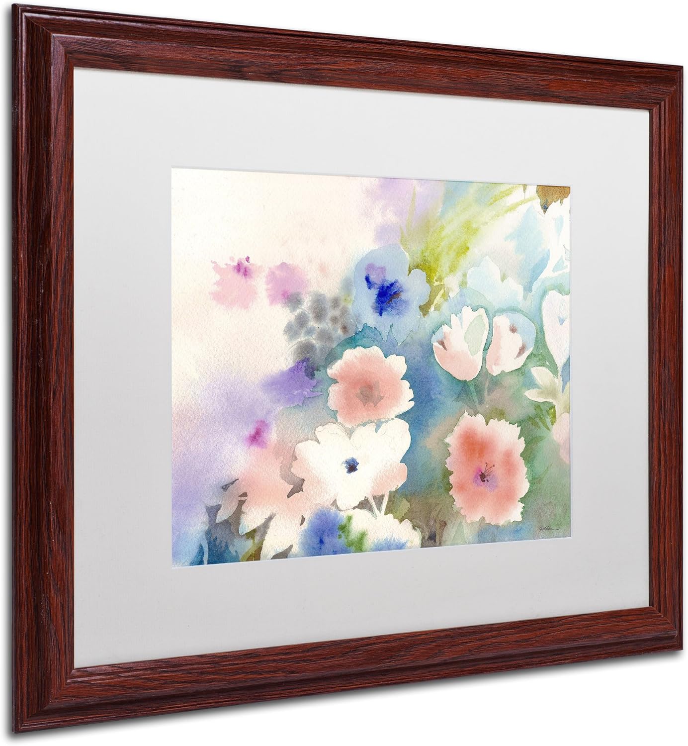 Mystic Garden Artwork by Sheila Golden Wood Frame, 16 by 20-Inch, White Matte Pack of 2
