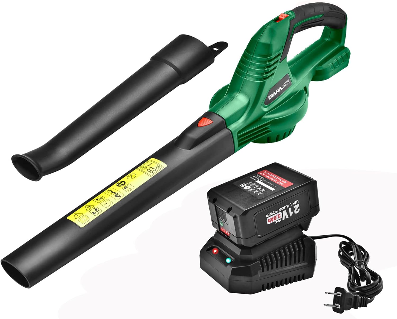 HYMOVO Cordless Leaf Blower, 2-in-1 Electric Vacuum/Variable Speed Handheld Small Blower, 20V Battery Powered Leaf Blower with 4.0 Battery & Charger for Lawn Care, Snow/Dust Blowing