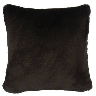 Black Sable Faux Fur Euro Sham, Black Forest Decor