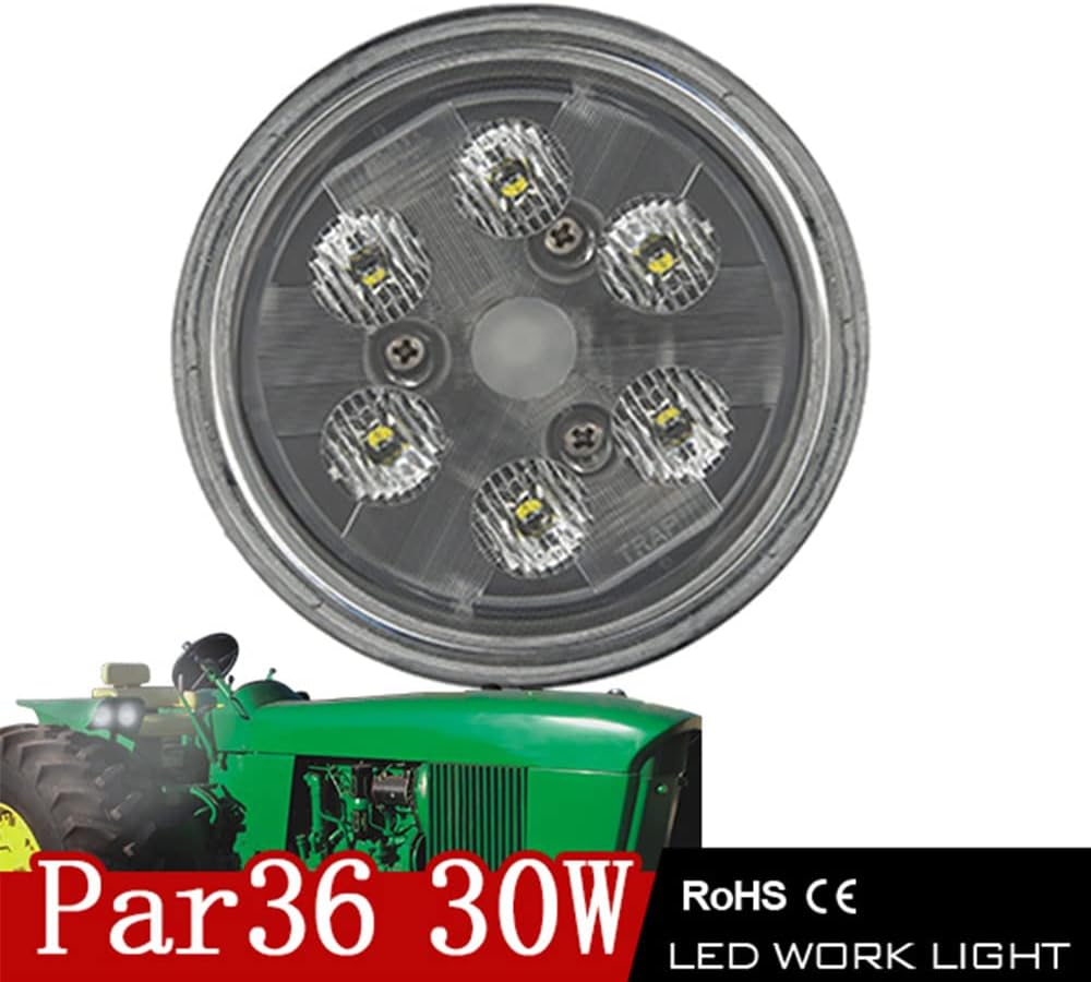 AGP.1978 Round 30W Agriculture LED Work Light,Par 36 LED Light Replace 4410, 4411 Sealed Beam, Tractor LED Lamp Compatible with Allis Chalmers ,Ford, International,John Deere, Case,Flood 12V