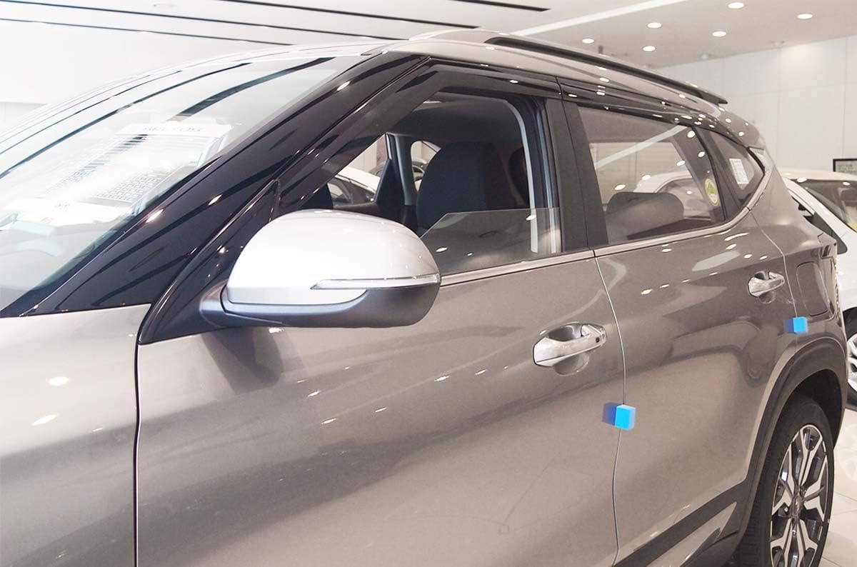 Side Rain Guards Wind Deflectors 6p for 2021 2022 KIA Seltos Pack of 2