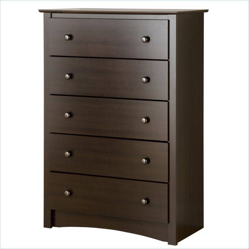 Prepac Fremont 5-Drawer Chest, Brown