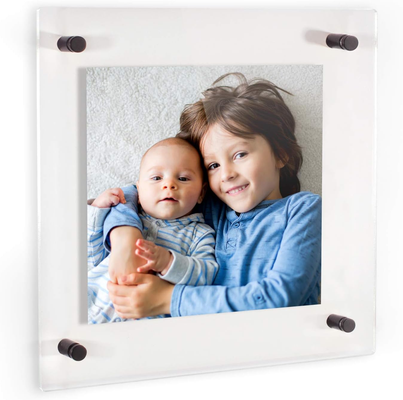 ArtToFrames Floating Acrylic Frame for Pictures Up to 16x20 inches (Full Frame is 20x24) with Black Standoff Wall Mount Hardware, Acrylic-109-16x20-72 Pack of 2