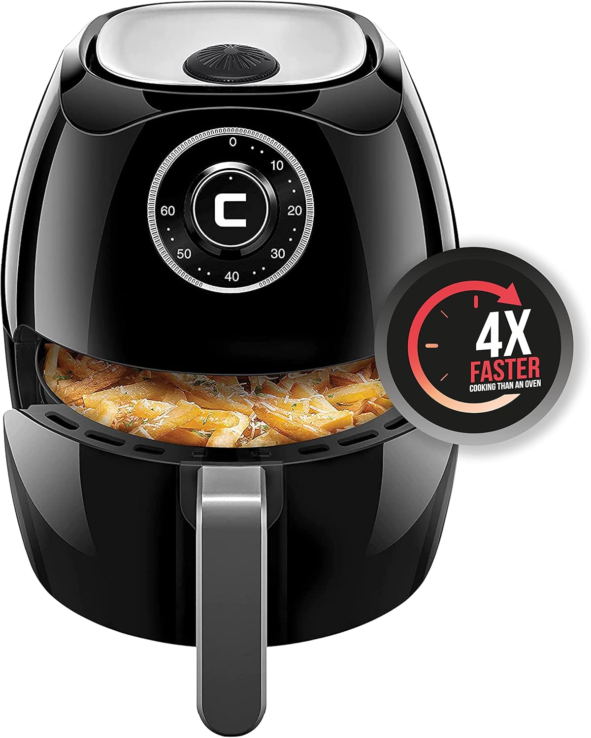 CHEFMAN Large Air Fryer 6.5 Qt XL, Healthy Cooking, User Friendly, Nonstick, Digital Touch Screen with 4 Cooking Functions w/ 60 Minute Timer & Auto Shut Off, BPA-Free, Dishwasher Safe Basket, Black Pack of 2
