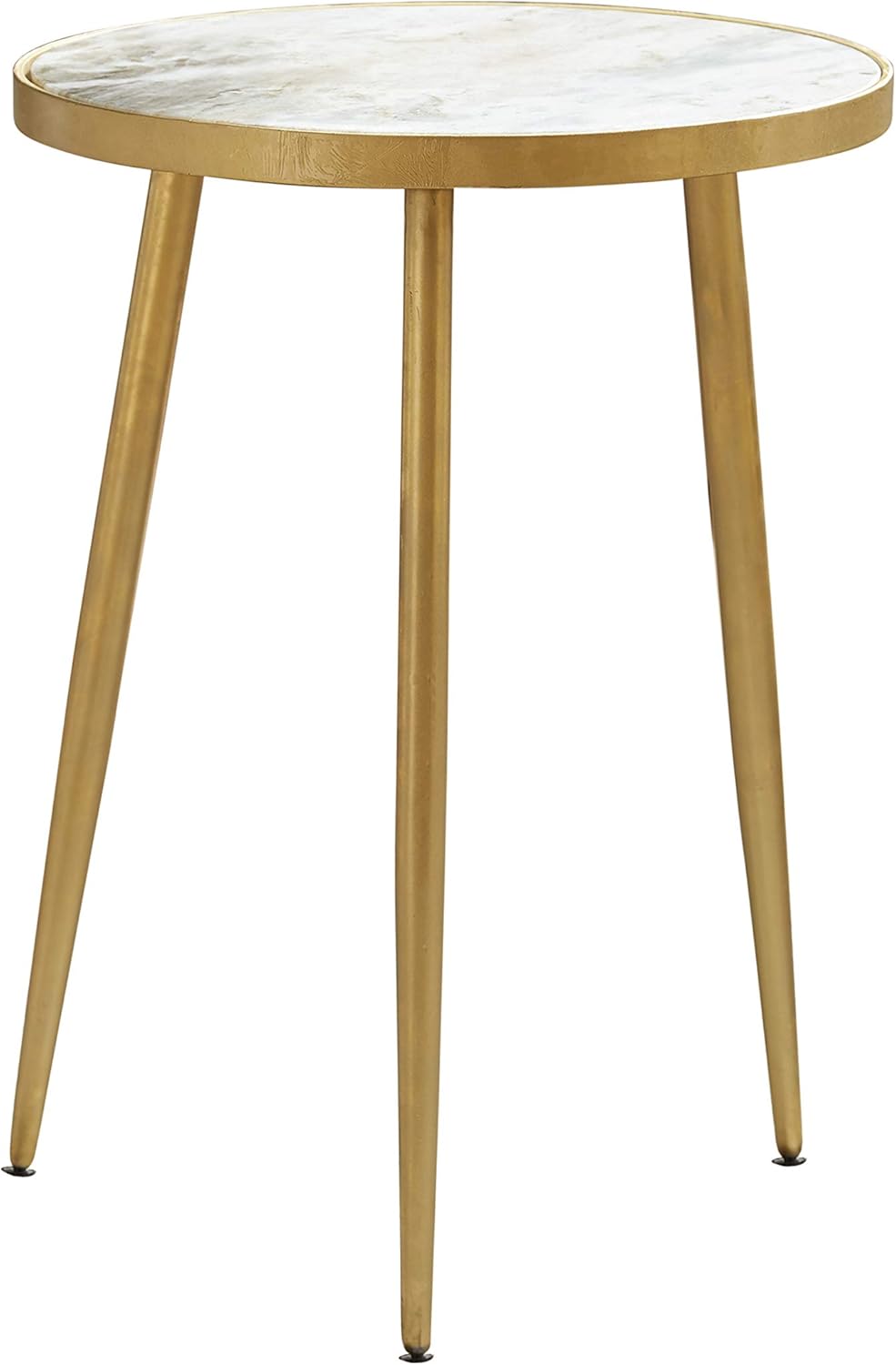 Coaster Home Furnishings Round White and Gold Accent Table