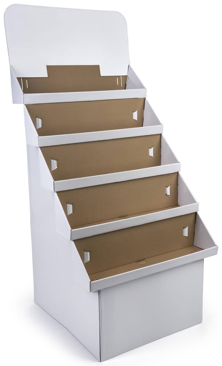 Cardboard Merchandising Rack, 5-Tiered Design